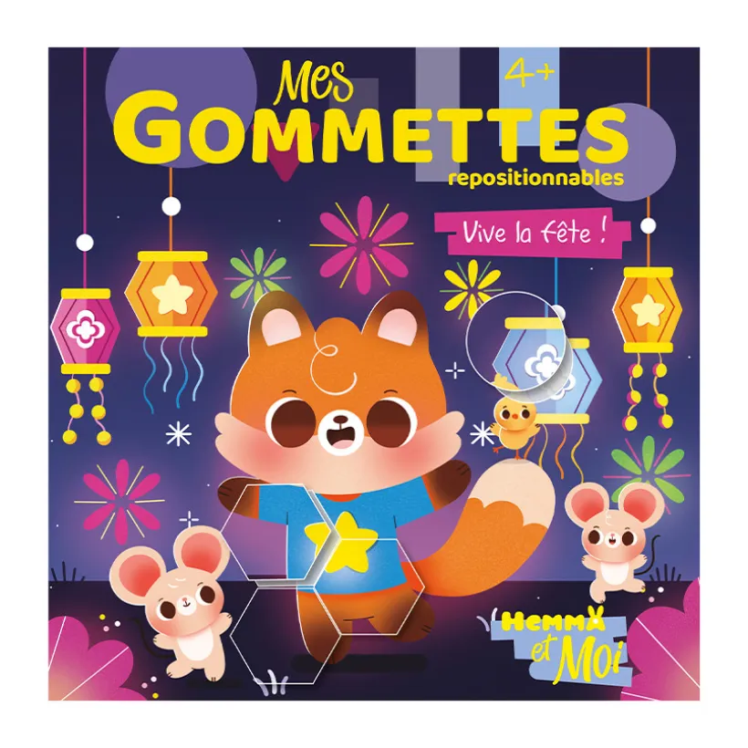 Livre de gommettes repositionnables "Vive la fête"