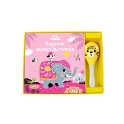 Livre d'éveil sonsoriel avec maracas