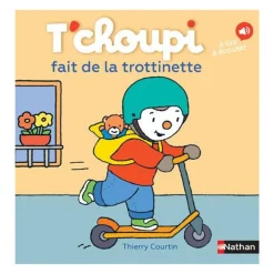 Livre T'Choupi fait de la trottinette