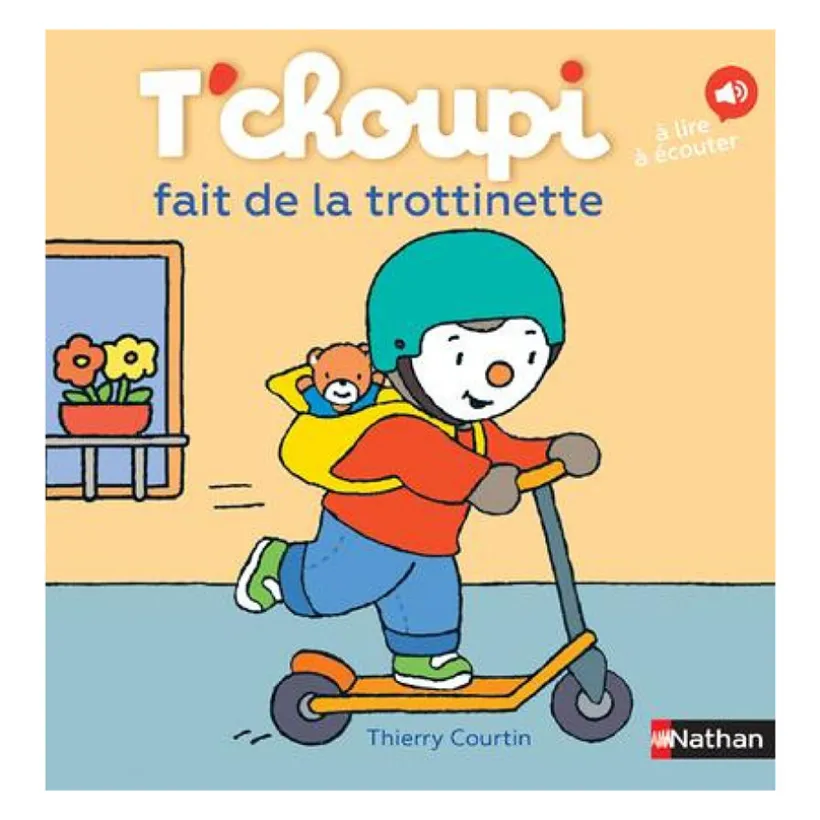 Livre T'Choupi fait de la trottinette