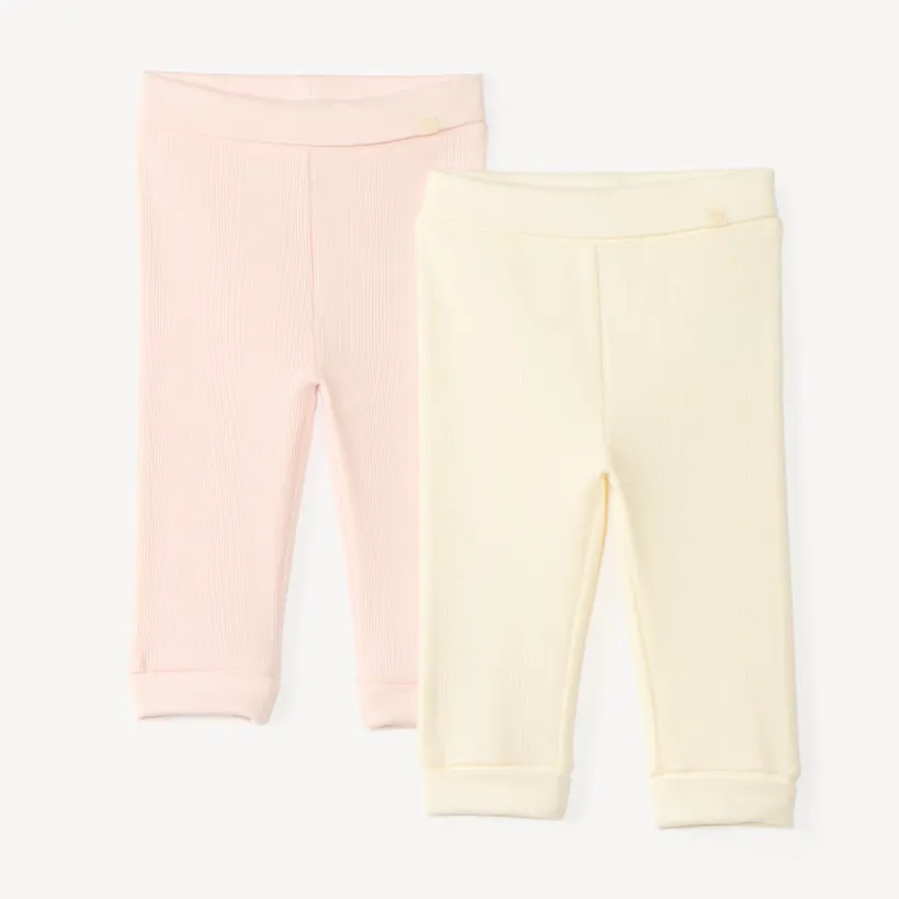Lot 2 caleçons unis en maille nid d'abeille pour bébé fille