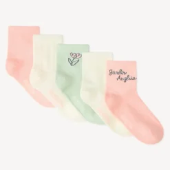 Lot 5 chaussettes fille tons pastel