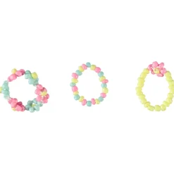 Lot de 3 bagues en perles fantaisie pour fille