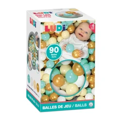 Lot de 90 balles de jeu Ø 6cm or