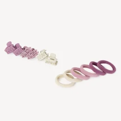 Lot de 6 barrettes et pinces + 6 élastiques pour fille