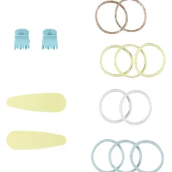 Lot de 4 barrettes + 10 élastiques pour fille