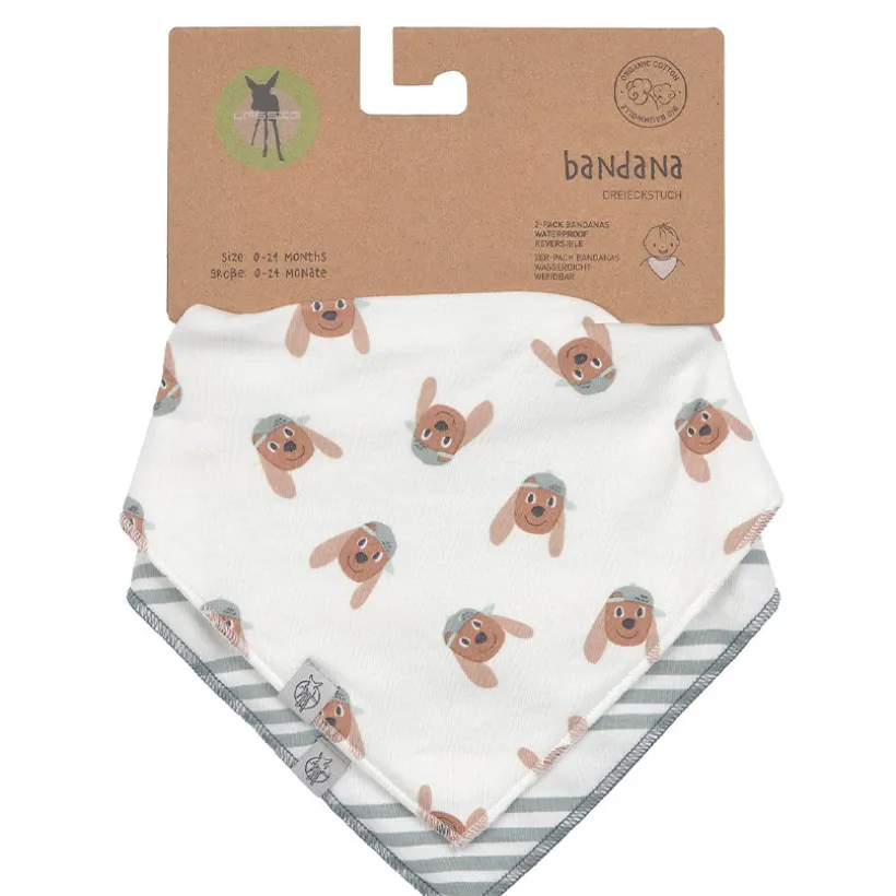 Lot de 2 bavoirs bandanas imperméable Tiny Team Dog