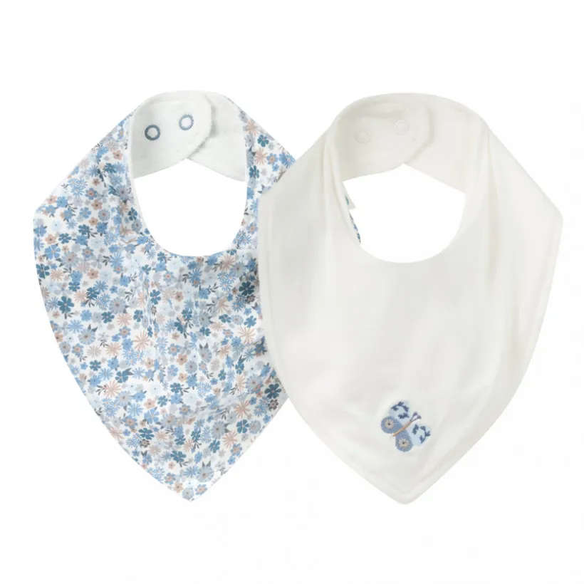 Lot de 2 bavoirs bandana Tiny Flowers