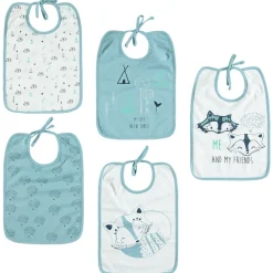 Lot de 5 bavoirs en jersey prints renards