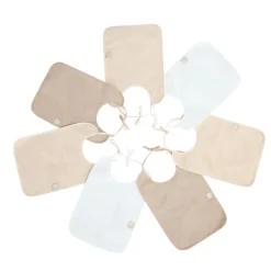Lot de 7 bavoirs grand modèles - Beige
