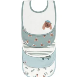 Lot de 5 bavoirs imperméable coton bio Tiny Team Chien