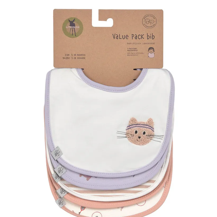 Lot de 5 bavoirs imperméable coton bio Tiny Team Chat