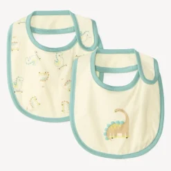 Lot de 2 bavoirs motifs dinosaure pour bébé garçon
