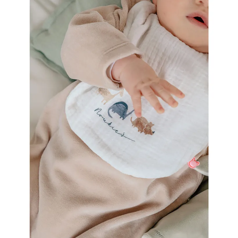 Lot de 3 bavoirs mousseline Bio Dinos 1-12m