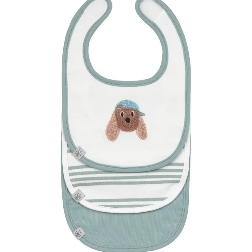 Lot de 3 bavoirs naissance Tiny Team Dog
