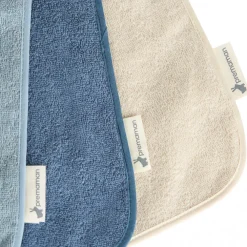 Lot de 3 bavoirs éponges à enfiler - Bleu