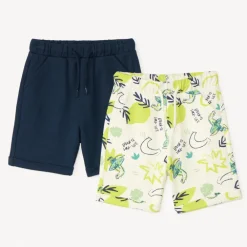 Lot de 2 bermudas en molleton fantaisie pour bébé garçon