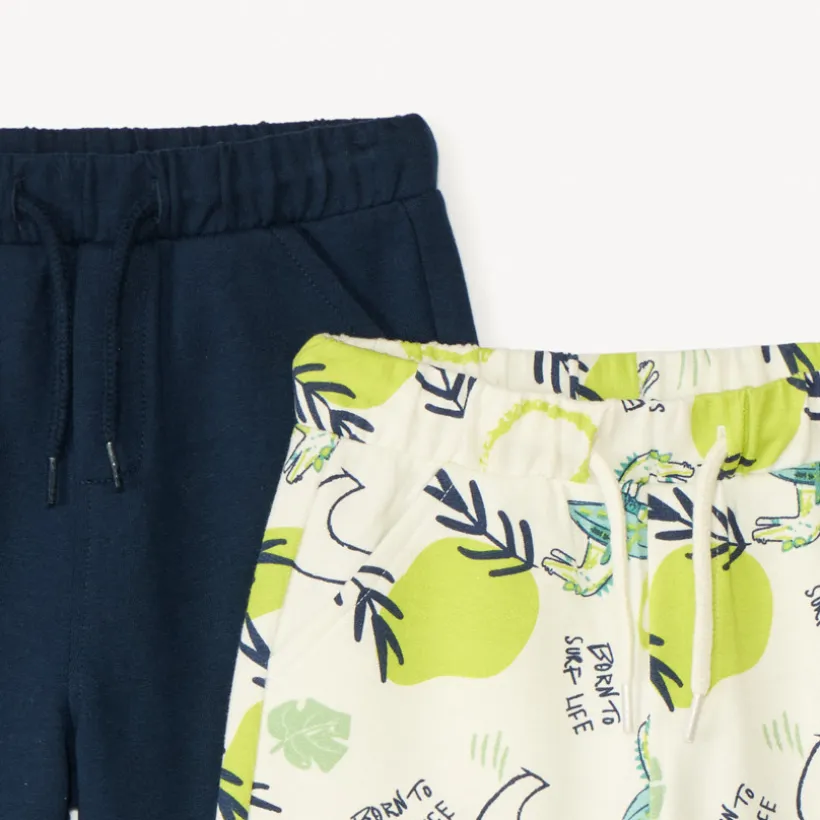 Lot de 2 bermudas en molleton fantaisie pour bébé garçon