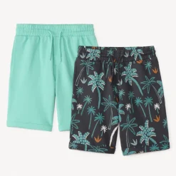 Lot de 2 bermudas en molleton fantaisie pour garçon