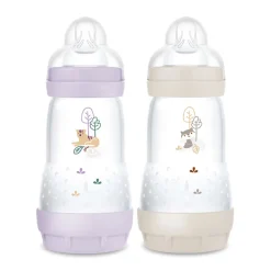 Lot de 2 biberon Easy Start anti-colique 260 ml lilas/sable