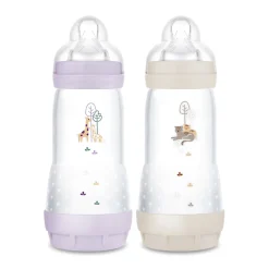 Lot de 2 biberon Easy Start anti-colique 320 ml lilas/sable