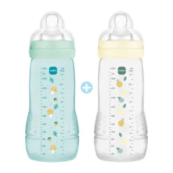 Lot de 2 biberons Easy Active débit rapide 330ml ice/pearl