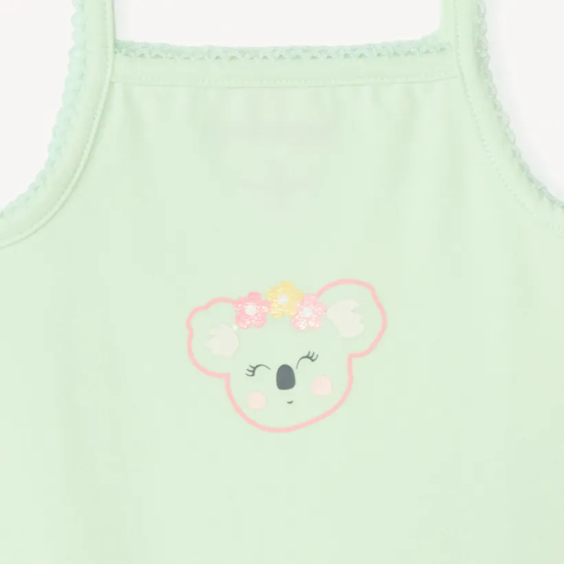 Lot de 7 bodies à bretelles motifs koala pour bébé fille