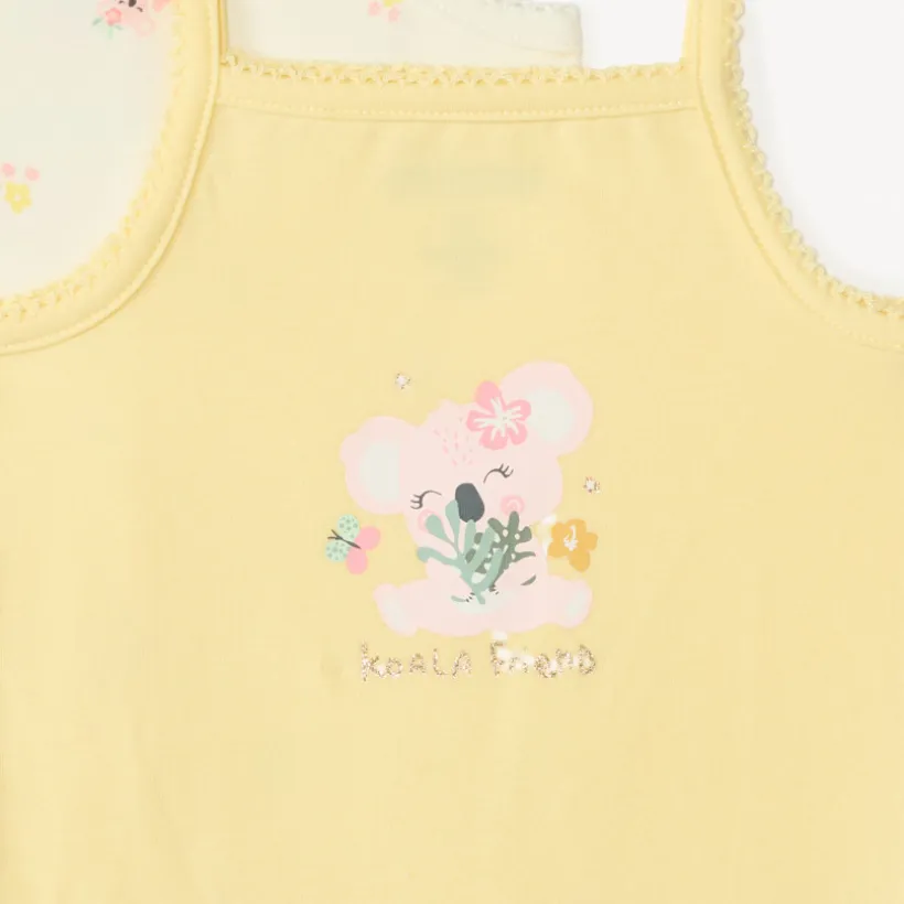 Lot de 7 bodies à bretelles motifs koala pour bébé fille