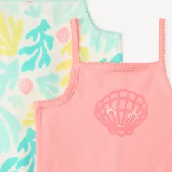 Lot de 5 bodies débardeurs à motifs plage pour bébé fille