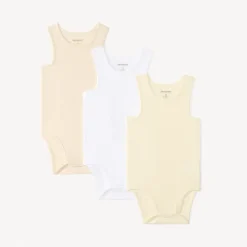 Lot de 3 bodies débardeurs uni pour bébé garçon