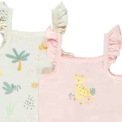 Lot de 5 bodies fantaisie à bretelles volantées pour bébé fille