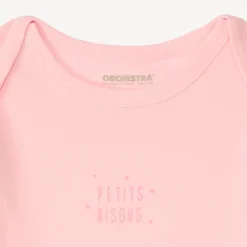 Lot de 5 bodies manches courtes unis print fantaisie pour bébé fille