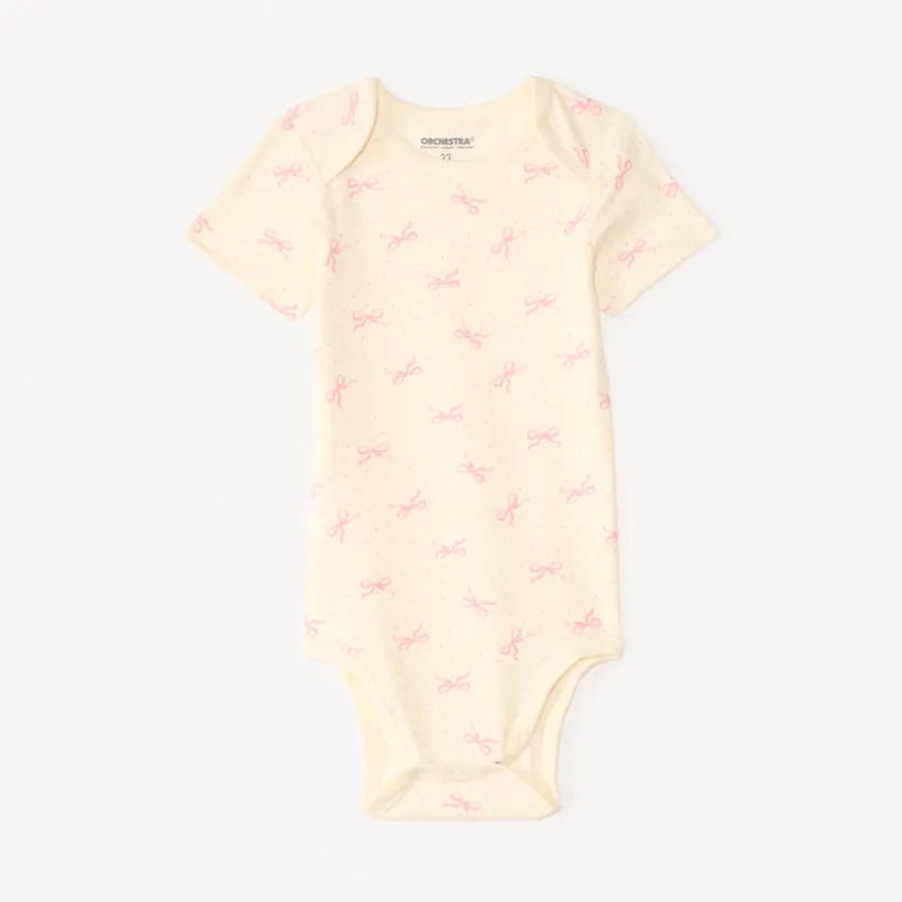 Lot de 7 bodies manches courtes motif nœud pour bébé fille ouverture différentes selon l'âge