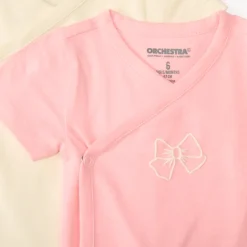 Lot de 7 bodies manches courtes motif nœud pour bébé fille ouverture différentes selon l'âge