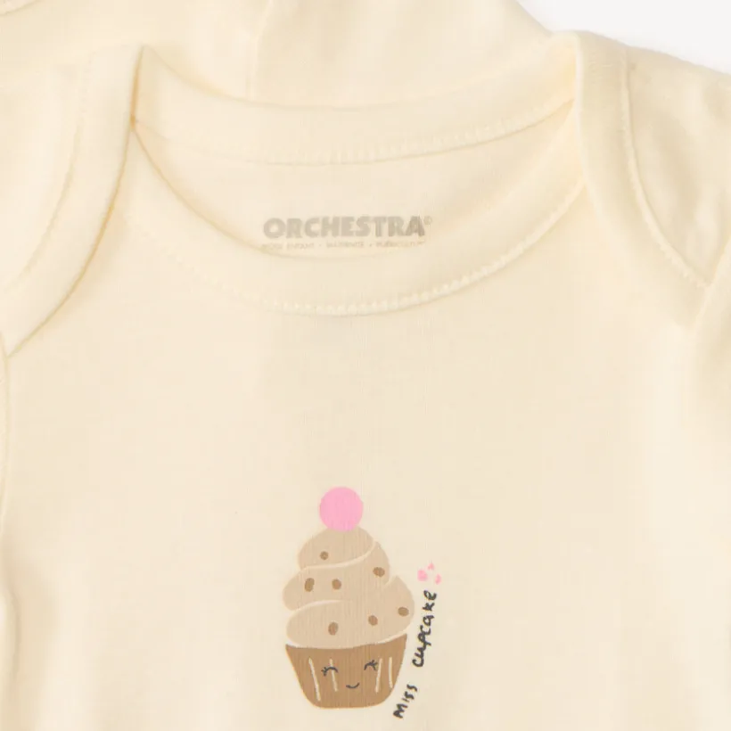 Lot de 7 bodies manches courtes print petit-déjeuner pour bébé fille