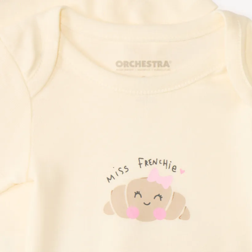 Lot de 7 bodies manches courtes print petit-déjeuner pour bébé fille