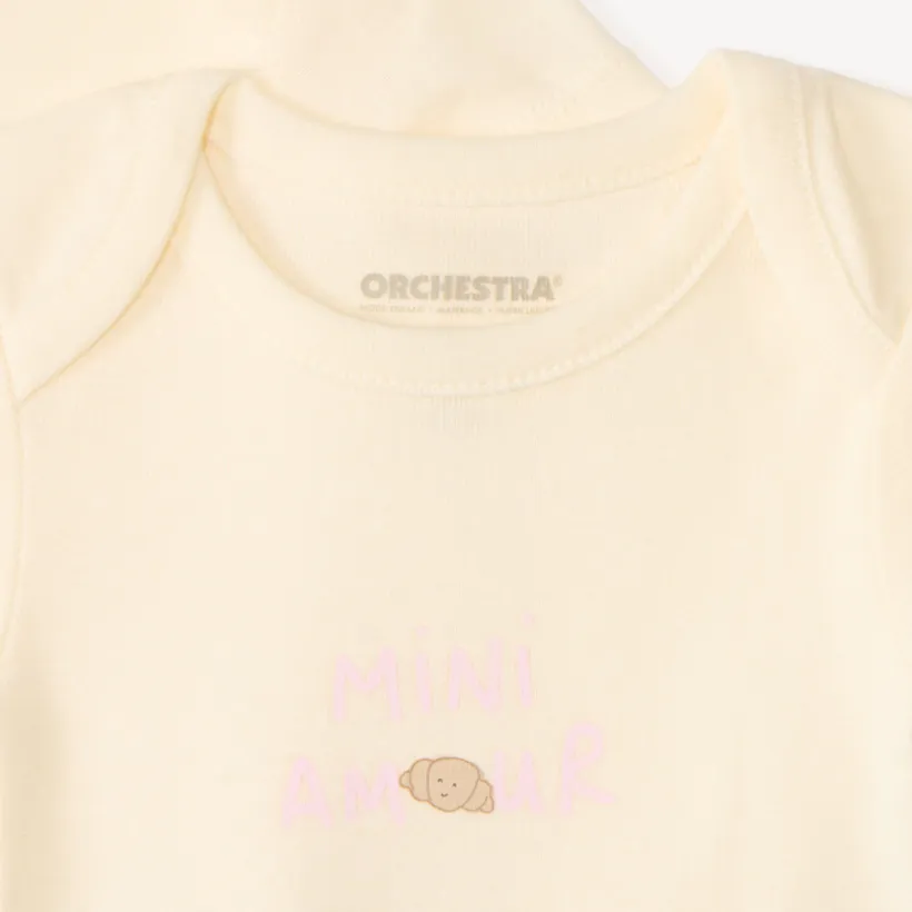 Lot de 7 bodies manches courtes print petit-déjeuner pour bébé fille