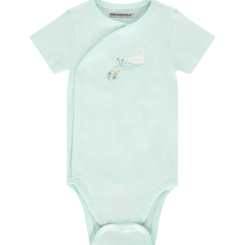 Lot de 5 bodies manches courtes motifs tortues pour bébé fille avec ouvertures différentes selon l'âge