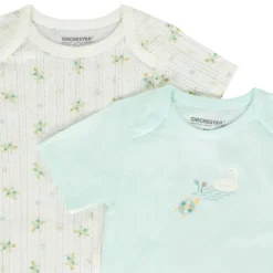 Lot de 5 bodies manches courtes motifs tortues pour bébé fille avec ouvertures différentes selon l'âge