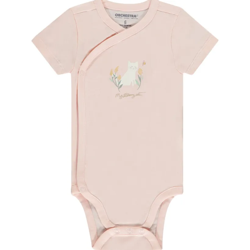 Lot de 5 bodies manches courtes fantaisie pour bébé fille avec ouvertures différentes selon l'âge
