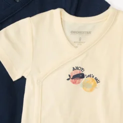 Lot de 7 bodies manches courtes motifs marins pour bébé garçon avec ouvertures différentes selon l'âge