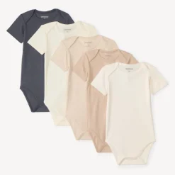 Lot de 5 bodies manches courtes unis pour bébé
