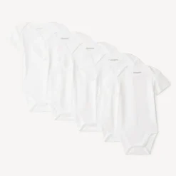 Lot de 5 bodies manches courtes uni pour bébé