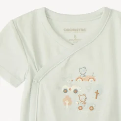 Lot de 5 bodies manches courtes motifs voitures pour bébé garçon (ouvertures différentes selon l'âge)