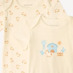 Lot de 5 bodies manches courtes design petit cheval pour bébé garçon
