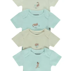 Lot de 7 bodies manches courtes print chat pour bébé