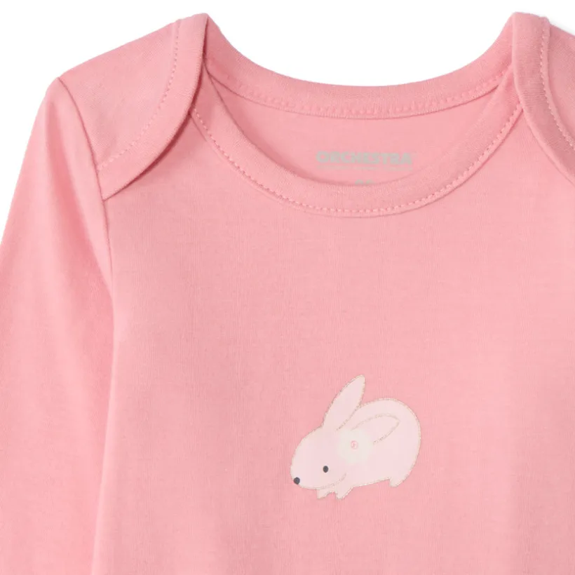 Lot de 5 bodies manches longues fantaisie pour bébé fille avec ouvertures différentes selon l'âge