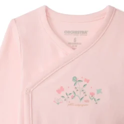 Lot de 5 bodies manches longues fantaisie pour bébé fille avec ouvertures différentes selon l'âge