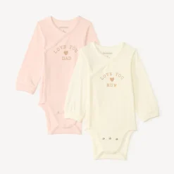 Lot de 2 bodies manches longues évolutifs pour bébé fille