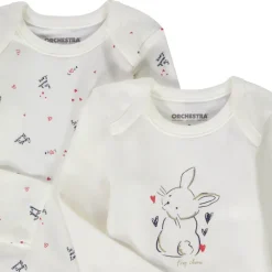 Lot de 5 bodies manches longues en jersey pour bébé fille